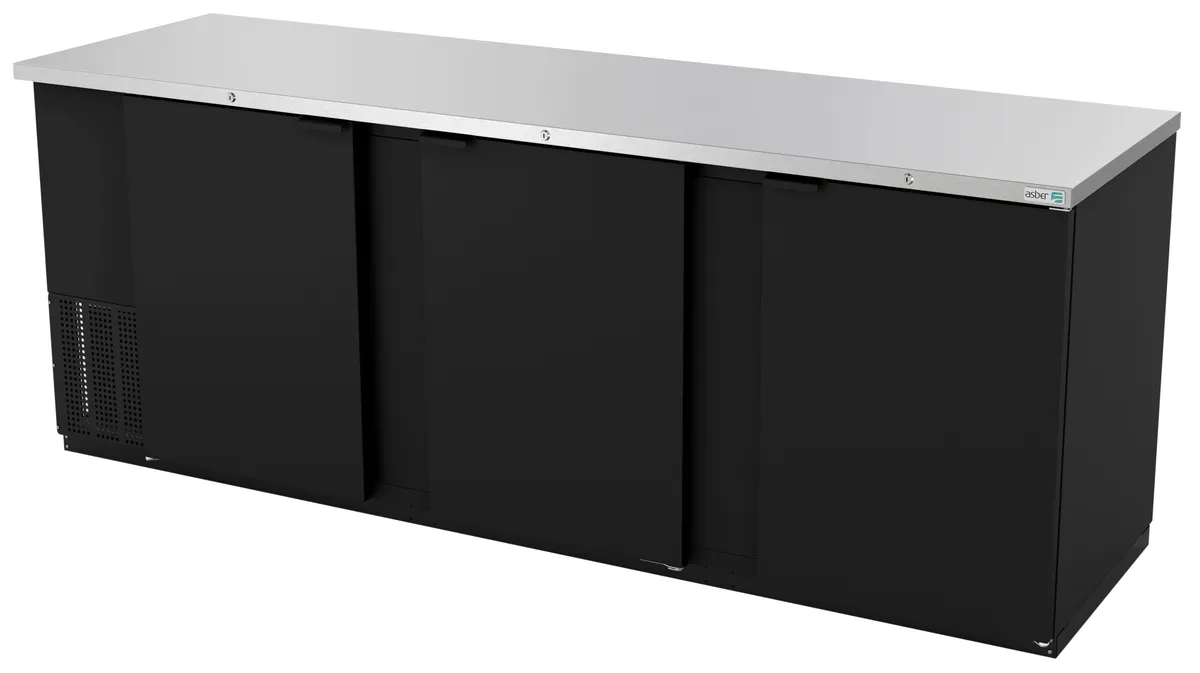 Refrigerador Contrabarra Vinil Negro 3 Puertas 34.4 Pies Asber ABBC-94 HC