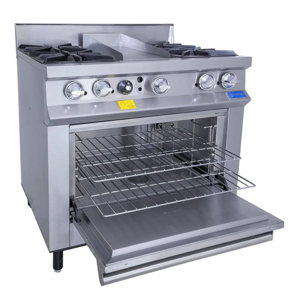 Estufa a Gas 4 Quemadores, Plancha, Horno San-Son SSE4QP