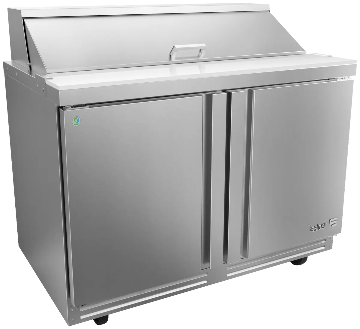 Mesa Refrigerada Para Preparación Ensaladas Premium 2 Puertas s Acero Inox 16.7 Pies Asber APTS-48-12 P HC