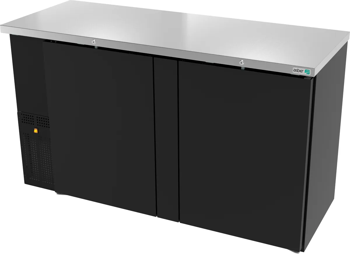 Refrigerador Contrabarra Vinil Negro 2 Puertas 15.3 Pies Asber ABBC-24-60 HC