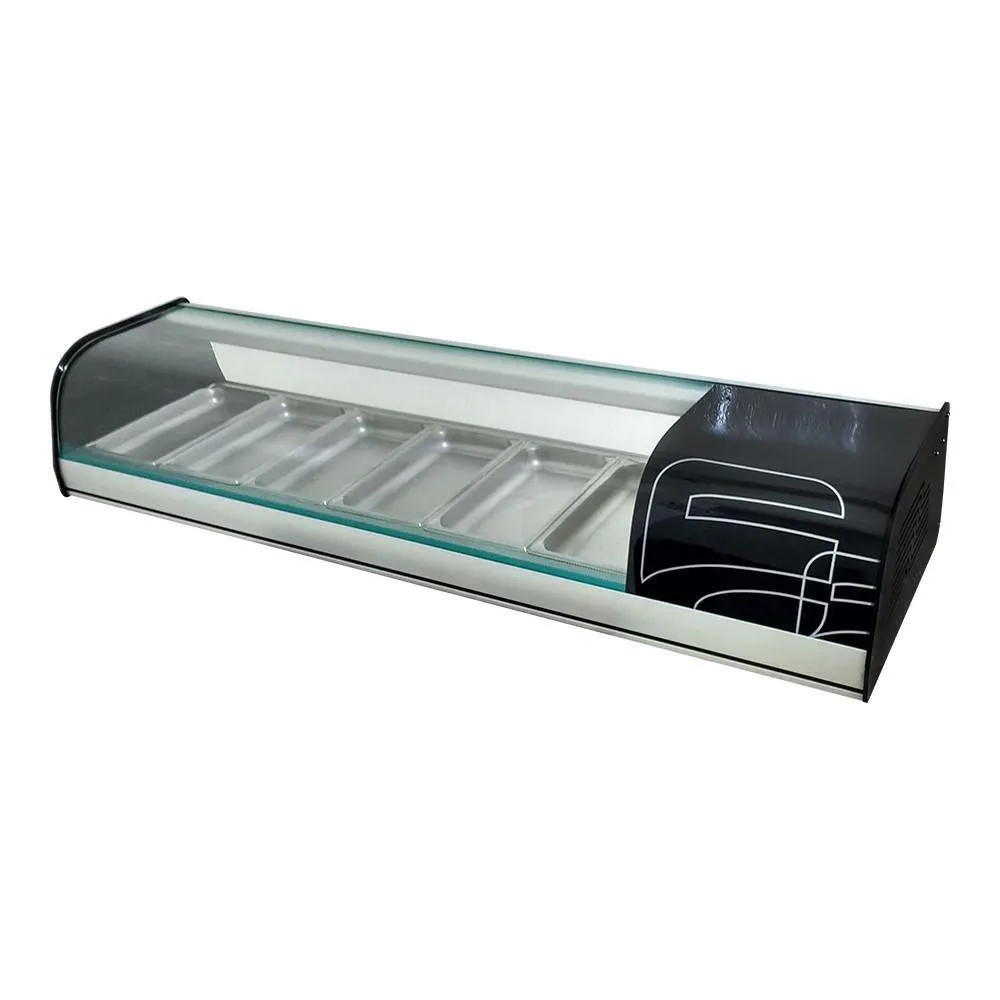 Vitrinas Refrigerada Sobre Mostrador Para Tapas 2 Puertas (6 Insertos 1/3) 0.5 Pies Asber ACTC-55 HC