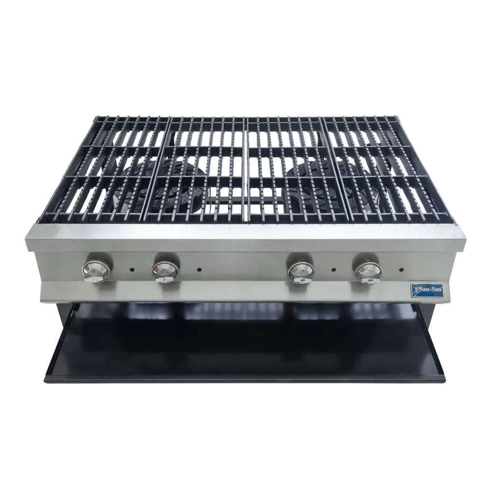 Fogon Heavy Duty a Gas, 2 Quemadores, Parrilla de Supercie Dentada San-Son SSF2
