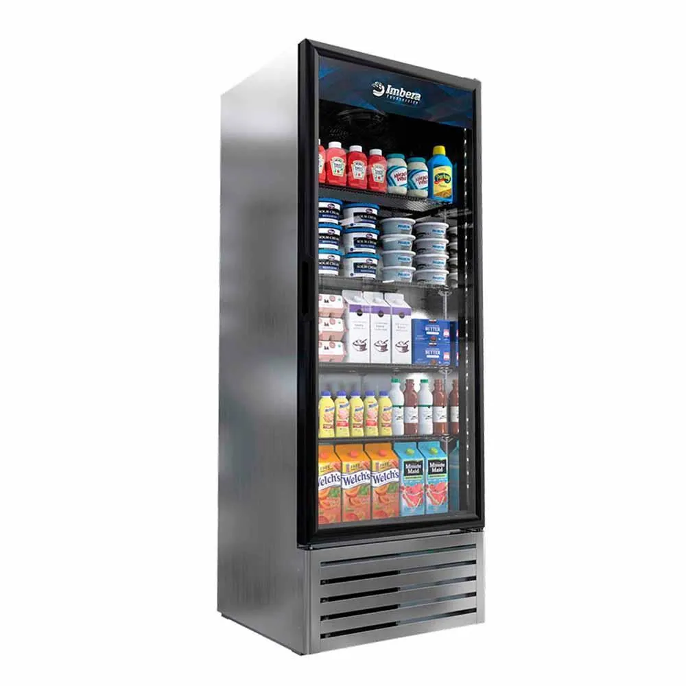 Refrigerador Vertical 1 Puerta Cristal Acero Inox Luz Led 19 Pies (1018910) Imbera G319 C
