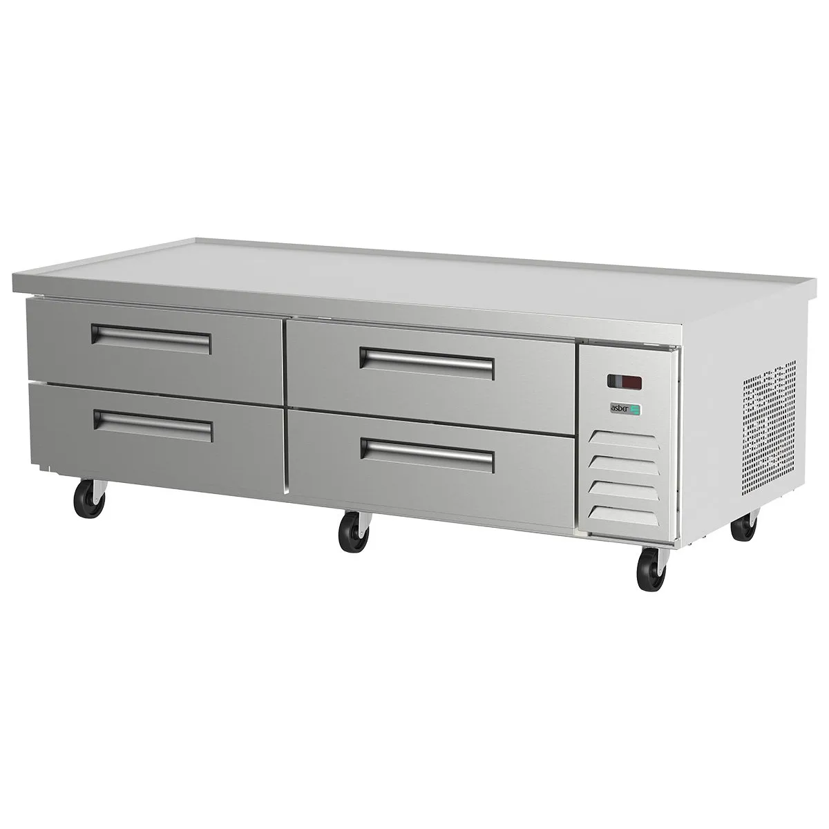 Base Chef Refrigerada 4 Cajones (8 Insertos 1/1-GN) Acero Inox Asber ACBR-72 HC