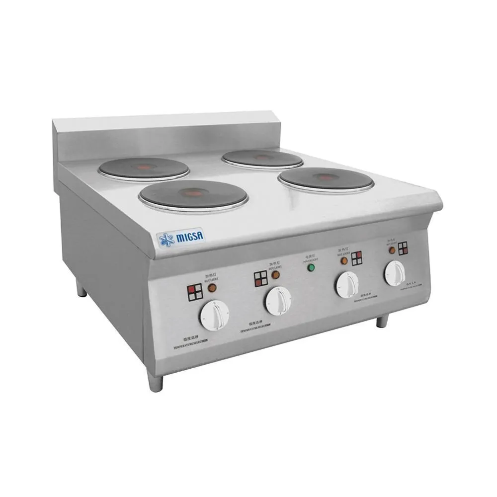 Parrilla Eléctrica Con 4 Platos Calientes 8 Kw 220V Migsa BN600-E603