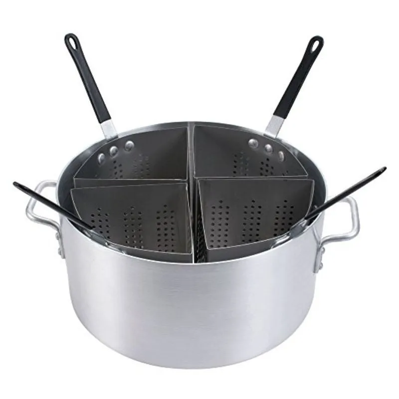 Olla para Pasta Aluminio y Escurridores Acero Inoxidable 20 qt Set 5 Pzs ISBW ALSKPC005