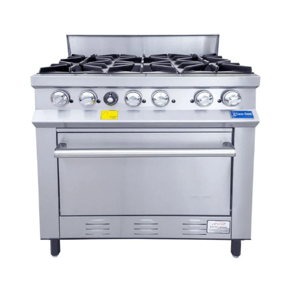Estufa a Gas 6 Quemadores, Horno San-Son SSE6Q