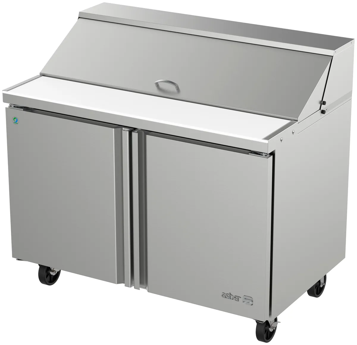 Mesa Refrigerada Para Preparación Ensaladas 2 Puertas Acero Inox 13.3 Pies Asber APTS-48-12 HC