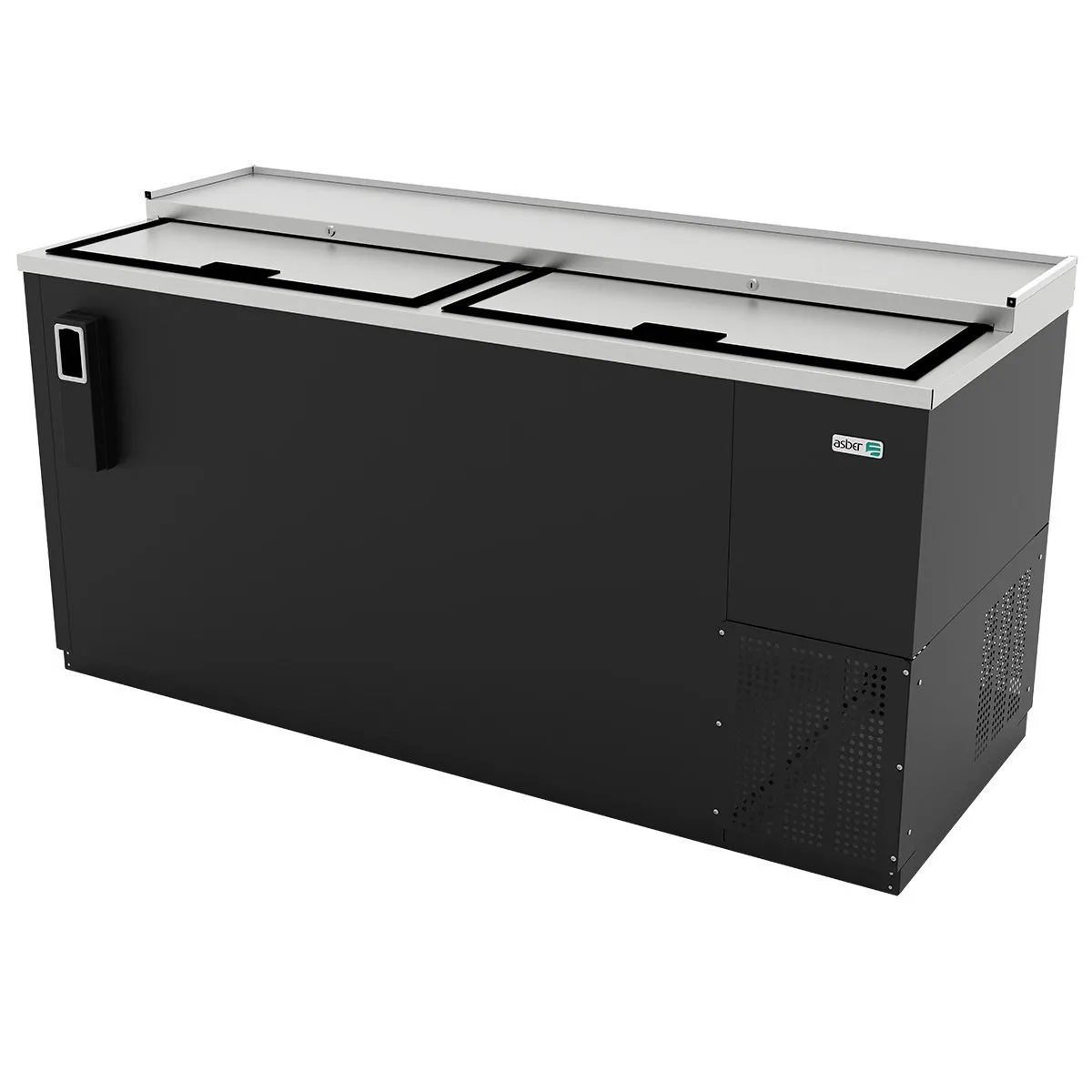 Botellero Refrigerado Vinil Negro 2 Puertas 20.9 Pies Asber ADBC-65 HC