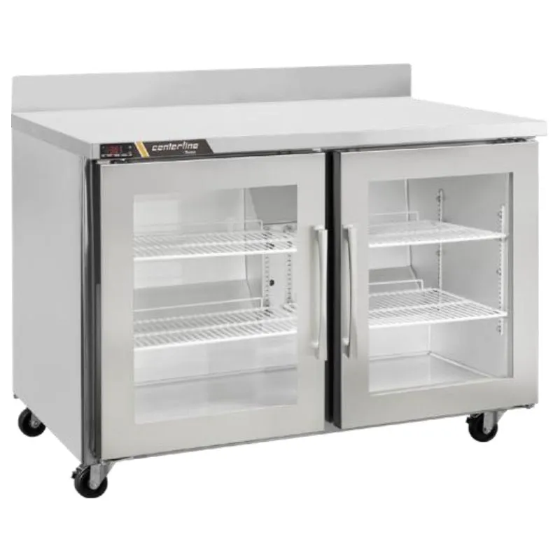 Refrigerador Bajo Barra, Puertas Cristal, Mesa De Trabajo Centerline CLUC-48R-GD-WT