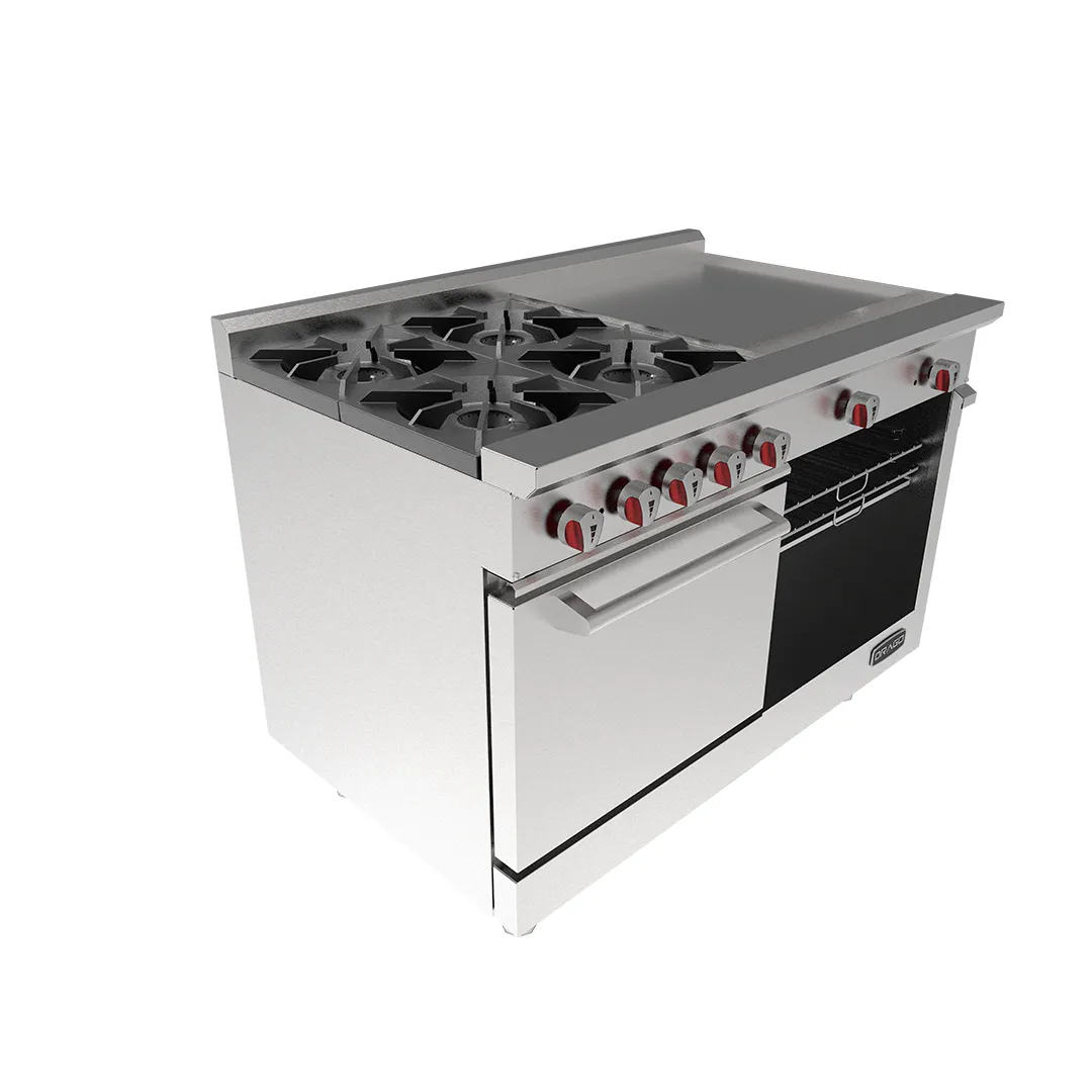 Estufa 4 Quemadores, Horno y Plancha De 2 Pies Drago CG-41PD