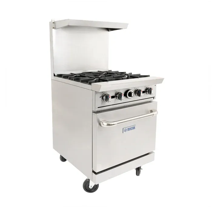 Estufa Comercial 4 Quemadores Y Horno Migsa DCR24-4Q