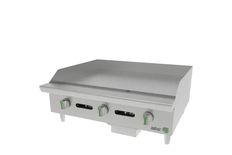 Plancha Manual - Emerald Line a Gas LP 3 Quemadores Asber AEMG 36 EM LPG