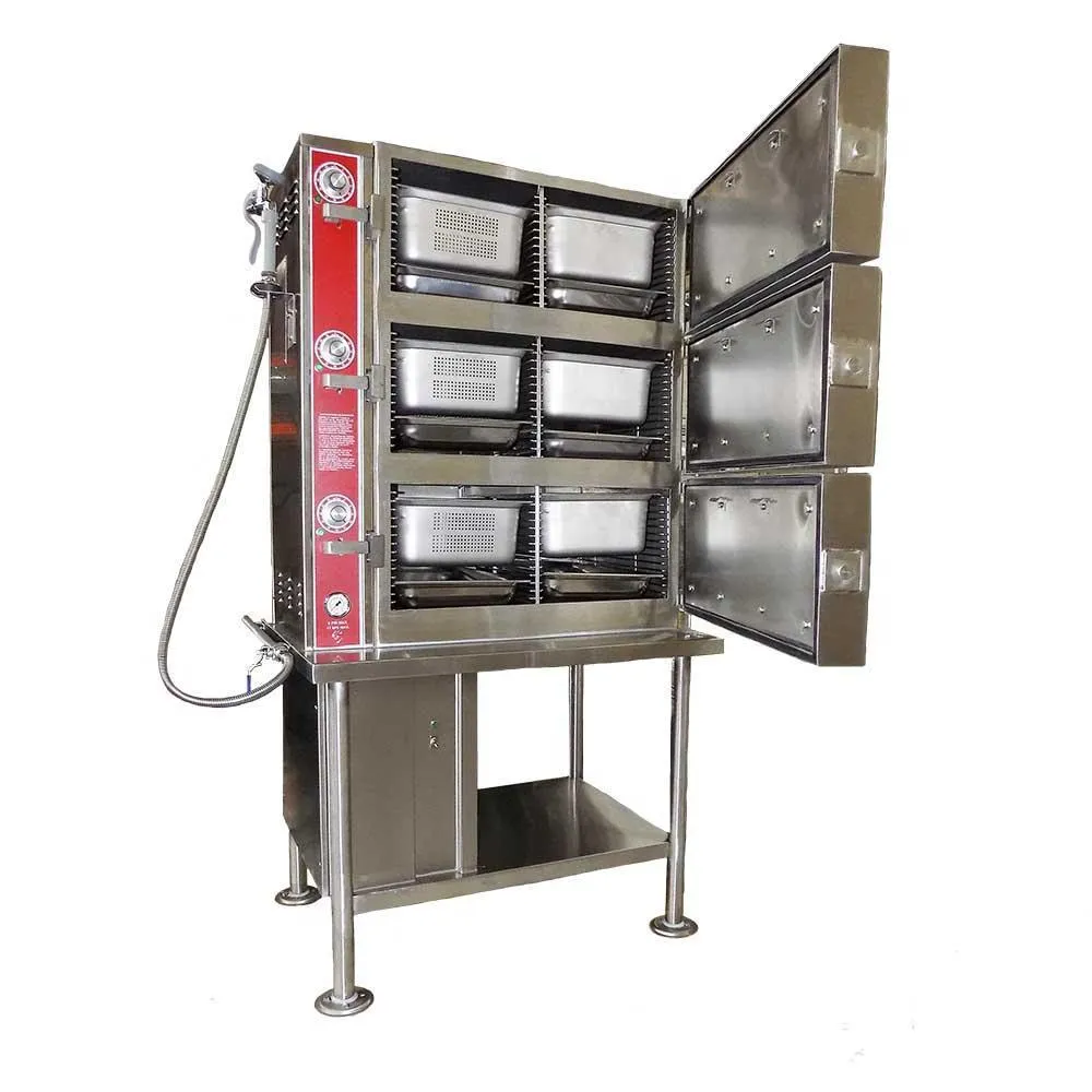 Cocedor A Vapor De 3 Compartimientos Acero Inoxidable Tecnodac CMP-3