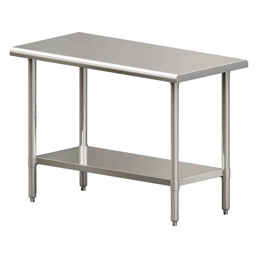 Mesa Acero Inox 122x60x87cm con Entrepaño Inferior Torrey MAI 24X48