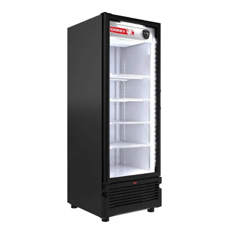 Refrigerador Vertical Exhibidor 1 Puerta Cristal Negro 25 Pies Torrey TVC25-N