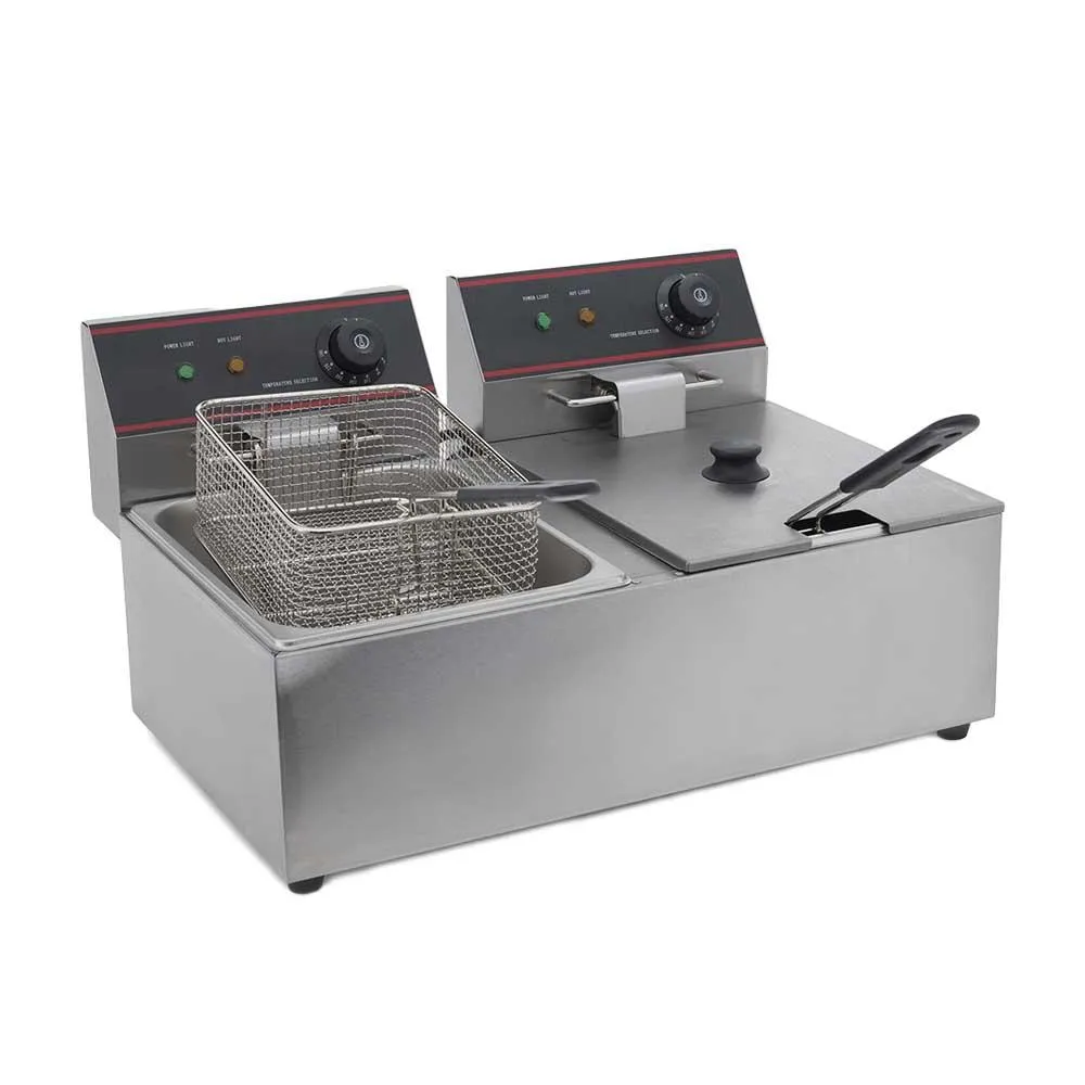 Freidora Electrica 2 Tinas De 4 L 1,500W 127V Migsa CKEF2LTS4