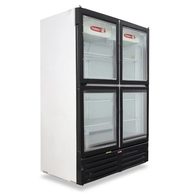 Refrigerador Vertical Exhibidor 4 Puertas Cristal Blanco 36 Pies Torrey TVC36-F4