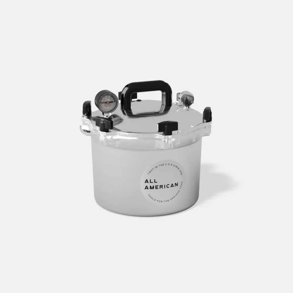 Olla de presion de 10.5 Qt Aluminio con Kit de Envasado y Frascos All American 910K