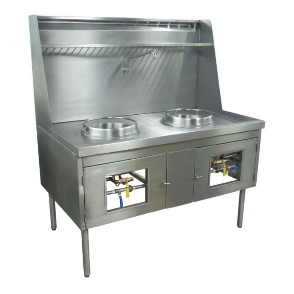 Estufa Wok 2 Quemadores Acero Inoxidable San-Son ZEWOKS-140