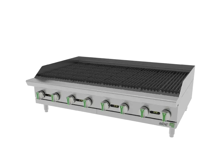 Asadores Radiantes - Emerald Line a Gas Natural 8 Quemadores Asber AERB 48 EM NG