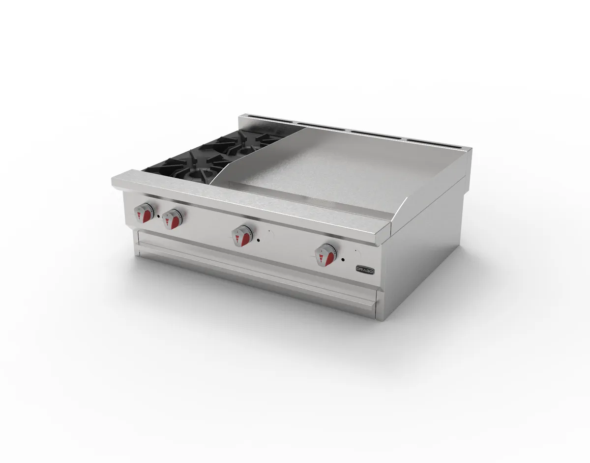 Combinado Parrilla y Plancha 2 Quemadores Drago CG-20PD