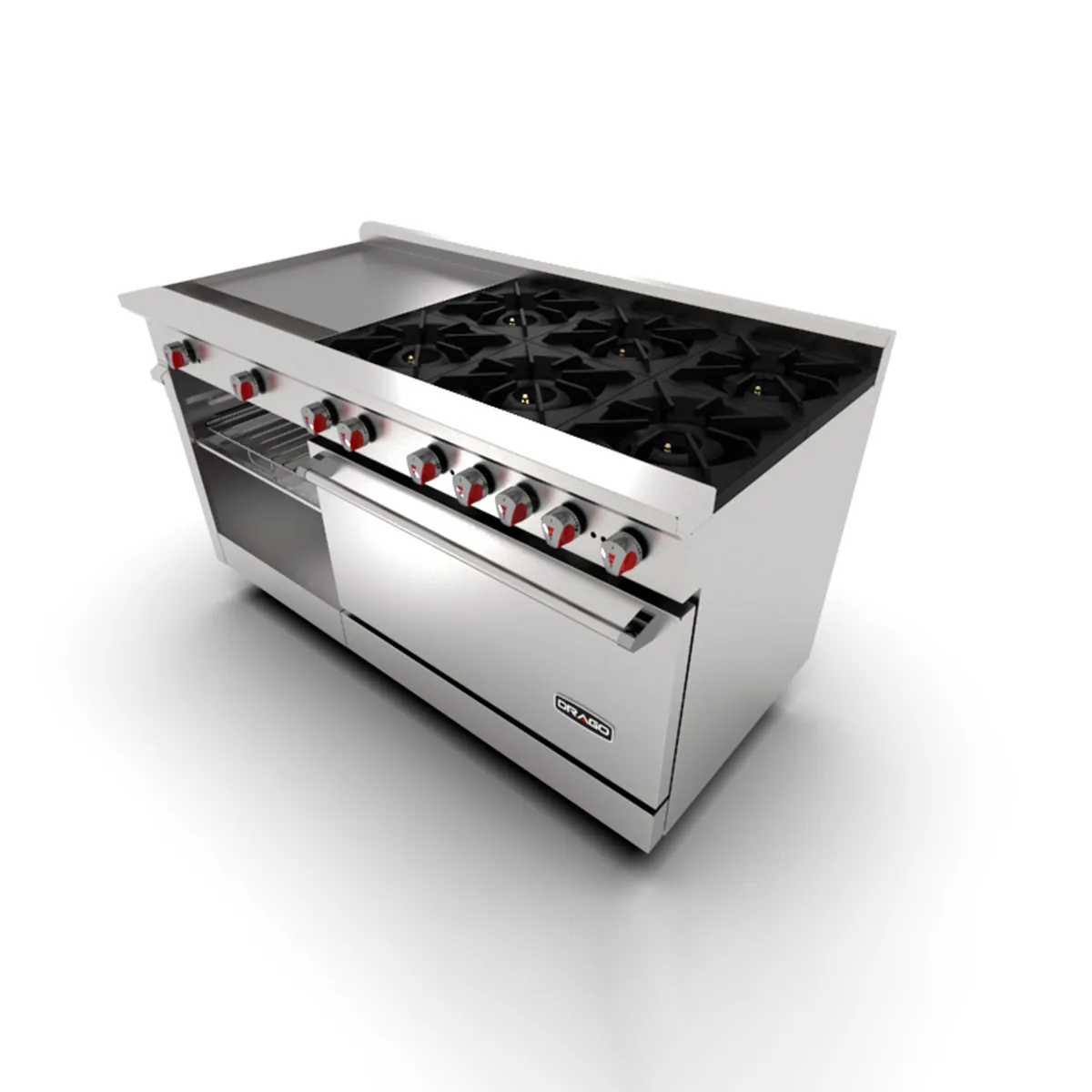 Estufa 6 Quemadores, Horno y Plancha Drago CG-61PD