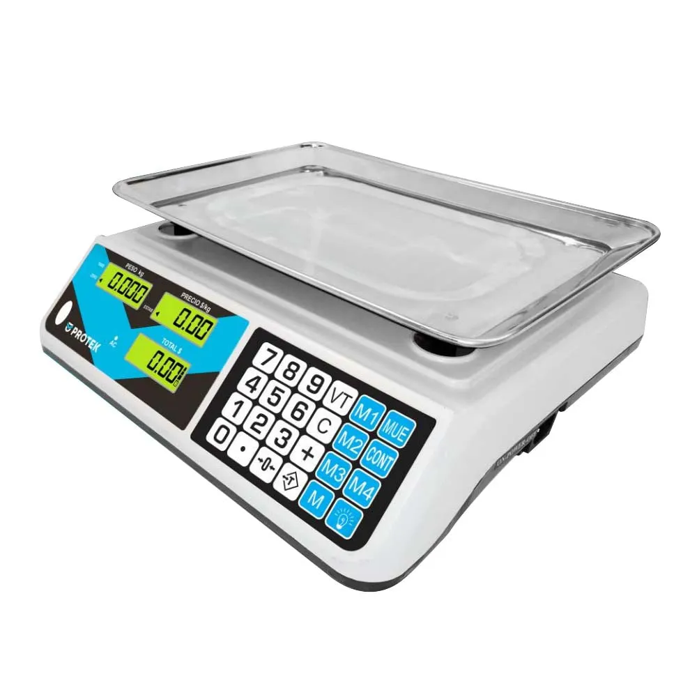 Bascula Electrónica Acero Inoxidable (1024998) Protek BPK-40P