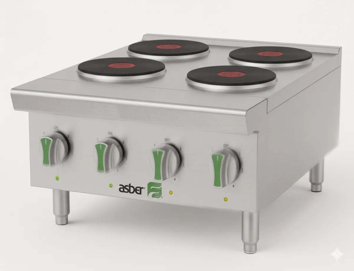 Parrillas Eléctricas – Emerald Line 4 Placas 10.4Kw 220V Asber AEHP E 4 24 EM