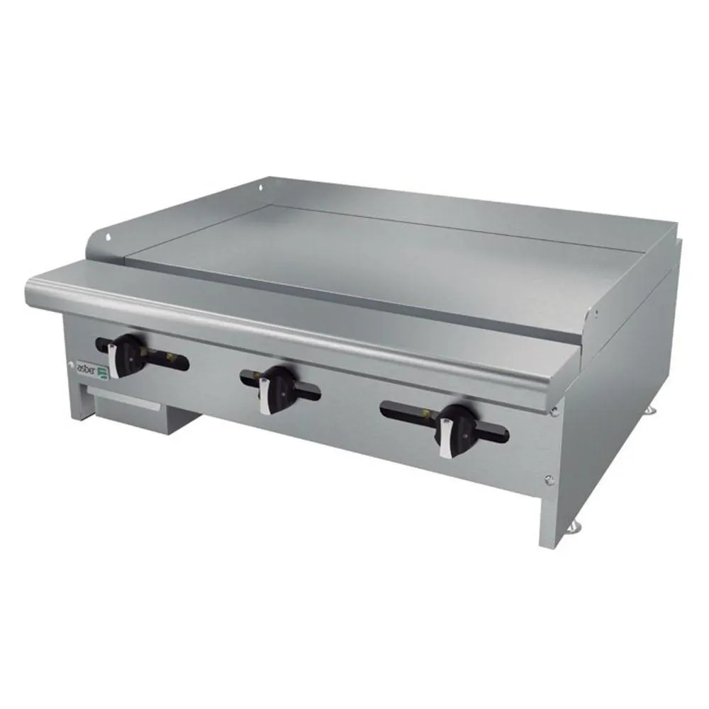 Plancha Lisa A Gas 3 Quemadores Asber AEMG-36-H