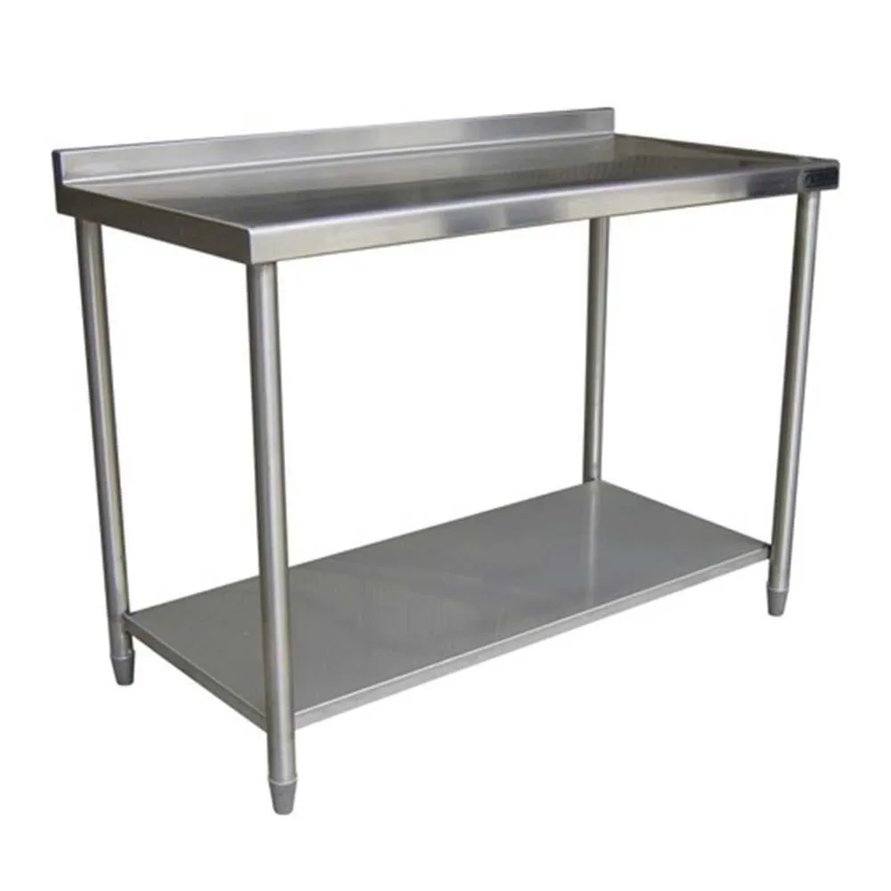 Mesa Con Respaldo Con Entrepaño Acero Inoxidable 122 Cm Ferro 15421110