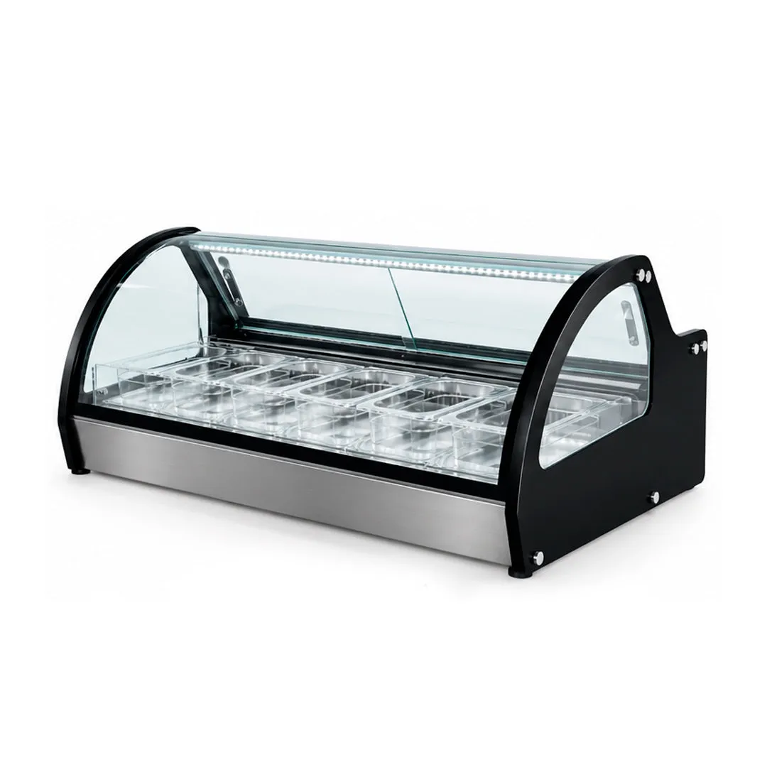 Vitrina Exhibidora De Helados De 6 Insertos Sobre Mostrador 780W 110V Migsa RTD-122L-1