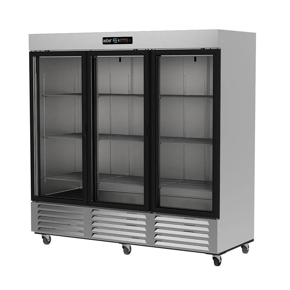 Refrigerador Vertical 3 Puertas Cristal 72 Pies Asber ARR-72-G-H HC