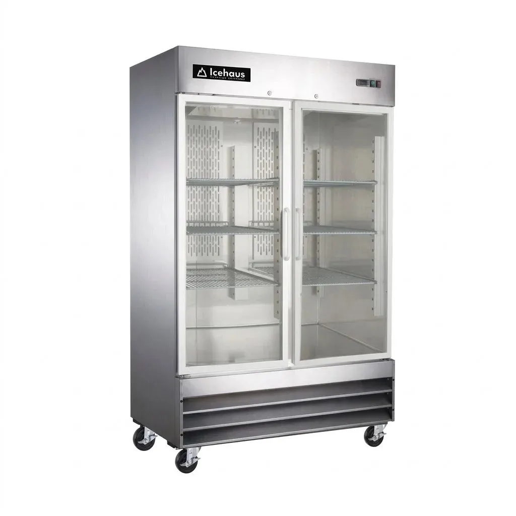 Refrigerador 2 Puertas De Cristal 41 Pies Icehaus RV-2PC-SS-01