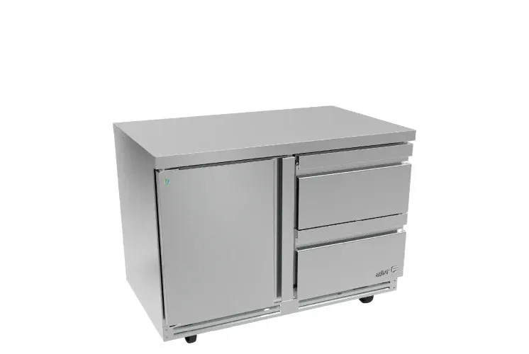 Mesa Refrigerada Bajo Mostrador Premium 1 Puerta 2 Cajones Acero Inox 16.7 Pies Asber AUTR-48-D2 P HC
