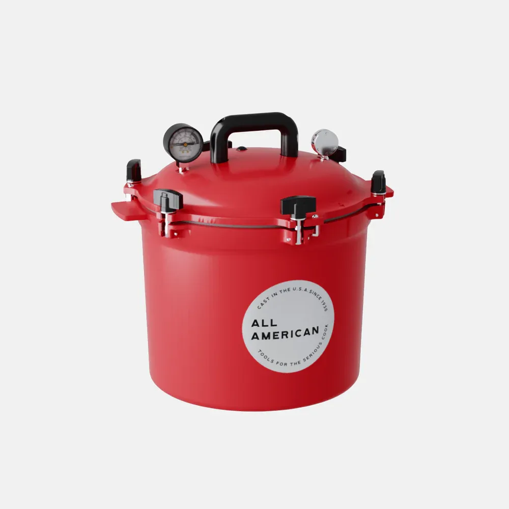 Olla de presion Red Tomato de 21.5 Qt Aluminio, Pescado Carne Verduras All American 921RD