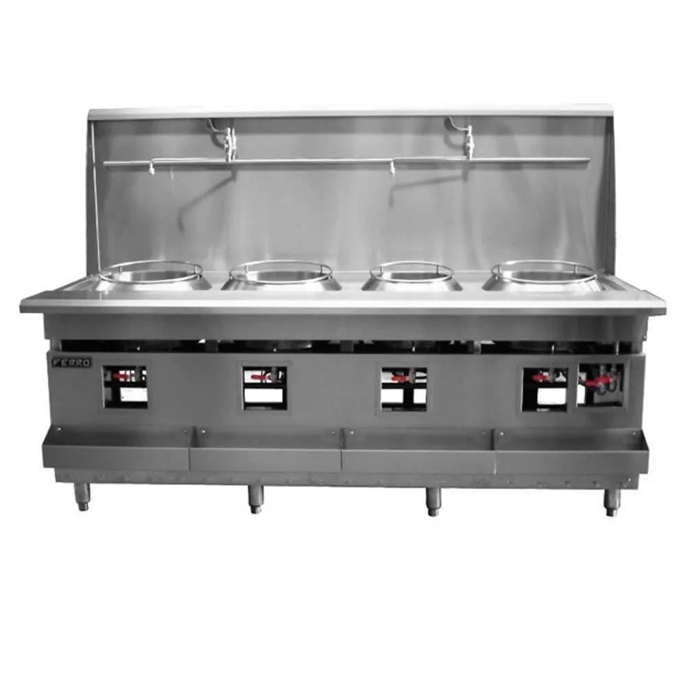 Estufa Wok 4 Quemadores Acero Inoxidable Ferro 23151606