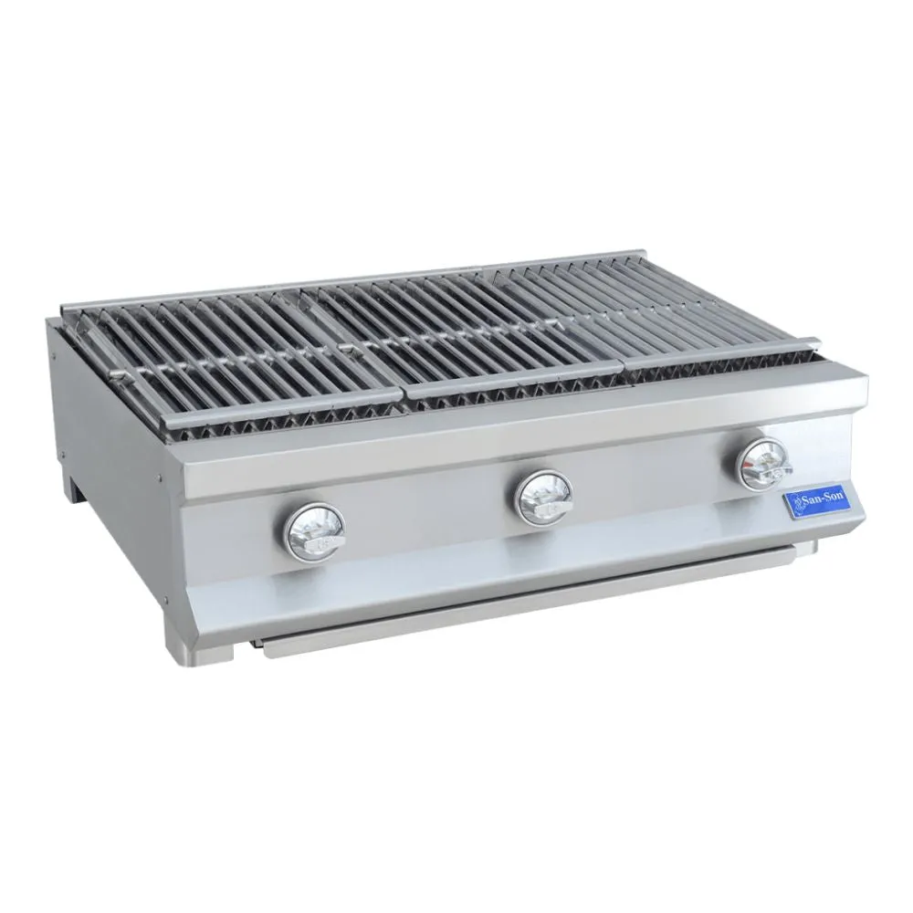 Asador Radiante a Gas 3 Quemadores, Parrilla Doble Marcado San-Son SSAR36