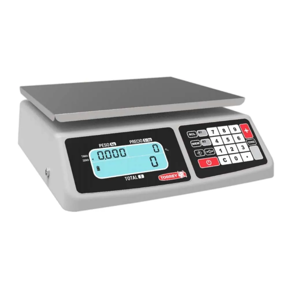 Báscula Digital Memorias de Productos, Mayor Capacidad y Precisión (tri-rango) Acero Inox 40kg Torrey SX40-SMART