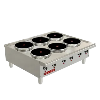 Parrilla Eléctrica 6 Platos de 2600W C/U, 220V, recipientes 30cm ⌀ Coriat PCV-6-E MASTER
