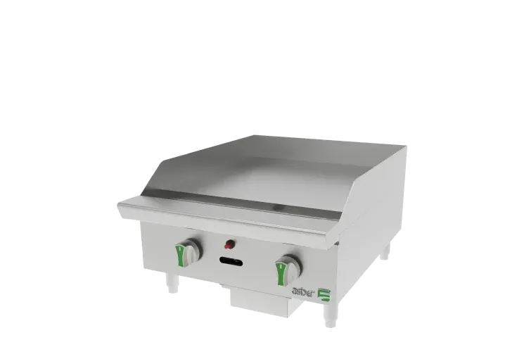 Plancha Termostatica - Emerald Line a Gas Natural 2 Quemadores Asber AETG 24 EM NG