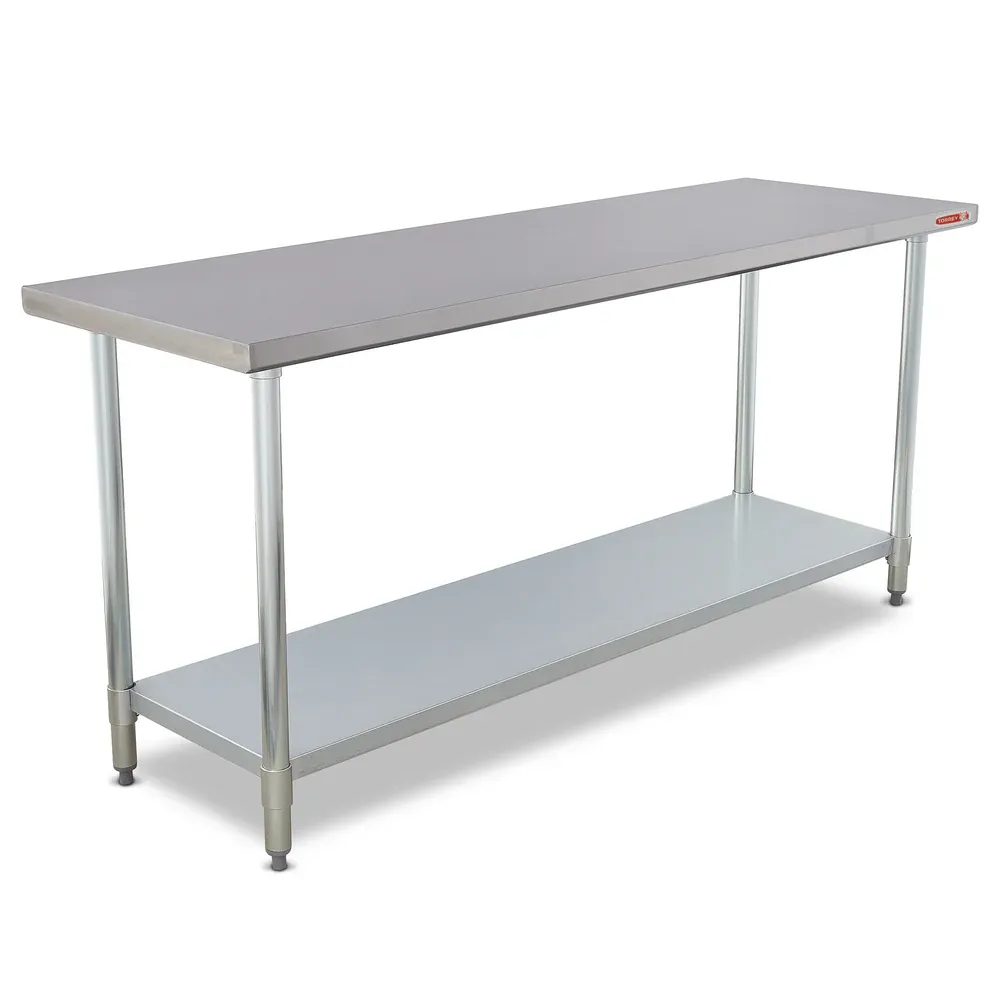 Mesa Acero Inox 183x60x87cm con Entrepaño Inferior Torrey MAI 24x72