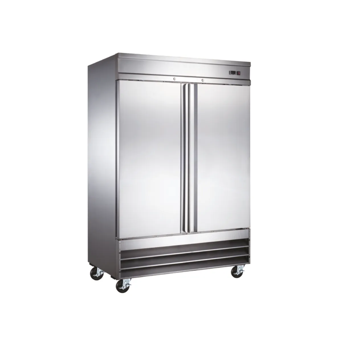 Congelador Vertical 2 Puertas Sólidas Acero Inoxidable 41 Pies Icehaus CV-2PS-SS-01