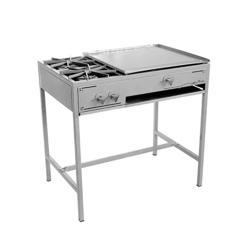 Parrilla 2 Quemadores Plancha Gas LP 90 Cm Ferro 16543002