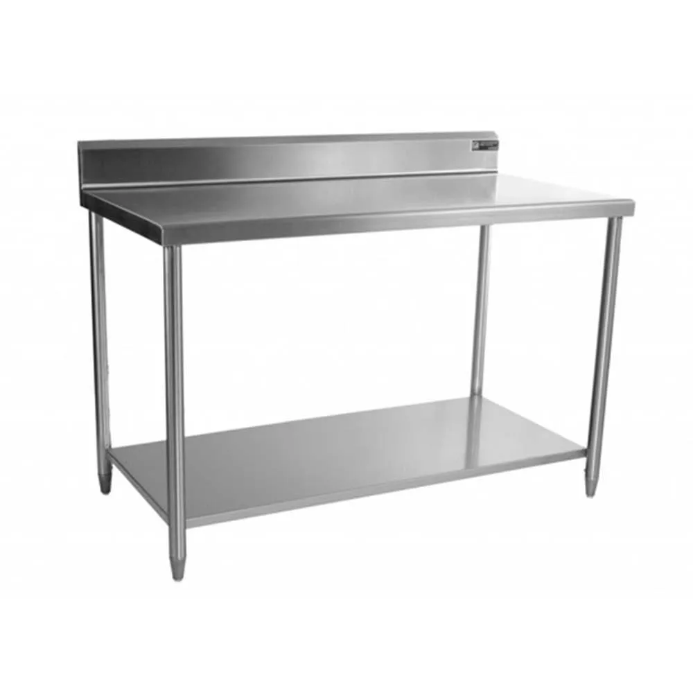 Mesa Con Respaldo Con Entrepaño Acero Inoxidable 210 Cm Ferro 15421106