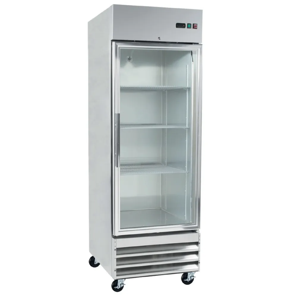 Refrigerador Vertical 1 Puerta Cristal Acero Inox 409.7L Torrey RVCA-23UI