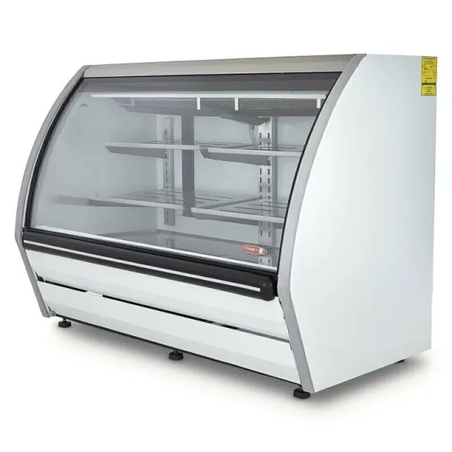 Vitrina Delicatessen Exhibidora Vidrio Curvo 152cm Blanco Torrey DRD5-LS-B