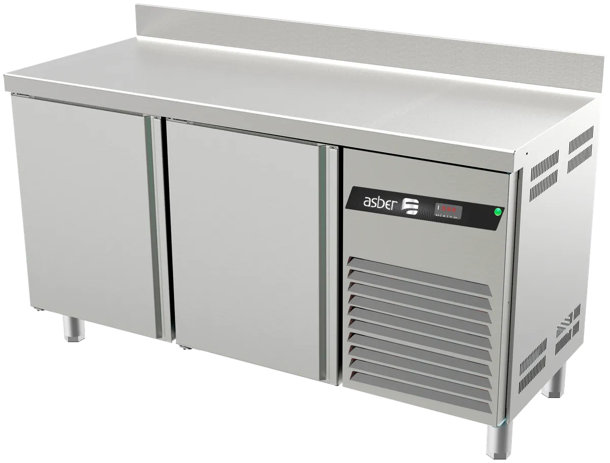 Mesas de Trabajo Refrigerada 2 Puertas Acero Inox 9 Pies Asber ASTR-60 HC