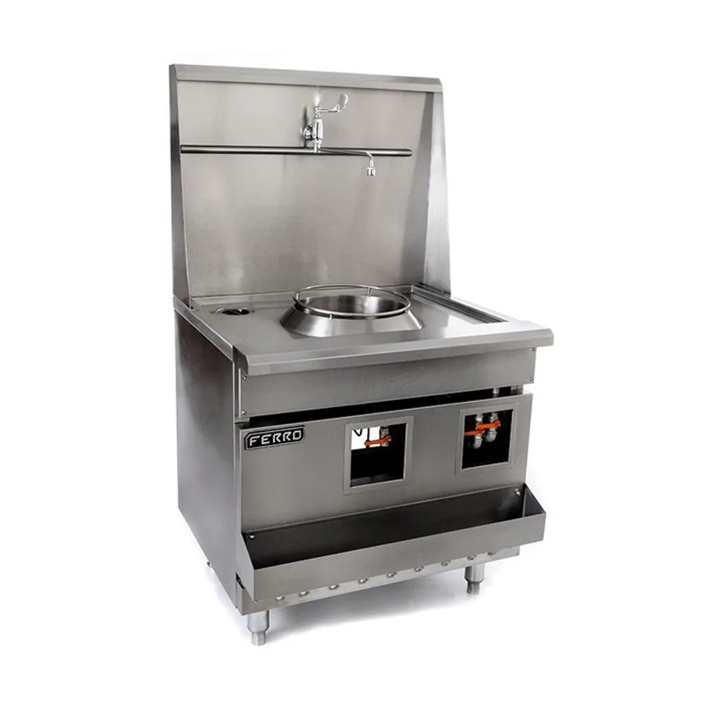 Estufa Wok 1 Quemador Acero Inoxidable Ferro 23151603
