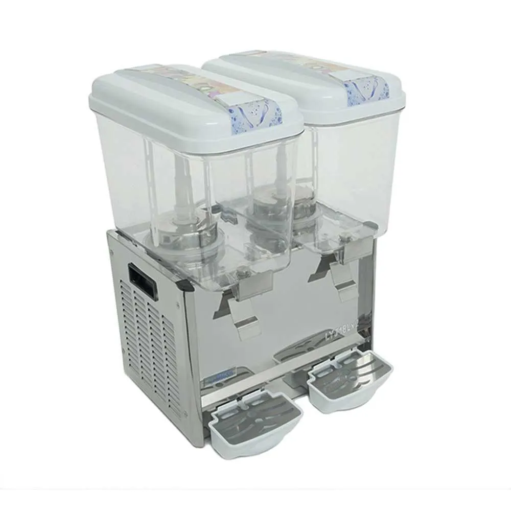 Enfriador De Aguas Frescas 2 Tanques Tipo Fuente (Spray) 18 L C/U 300W 110V Migsa LYP-2X18